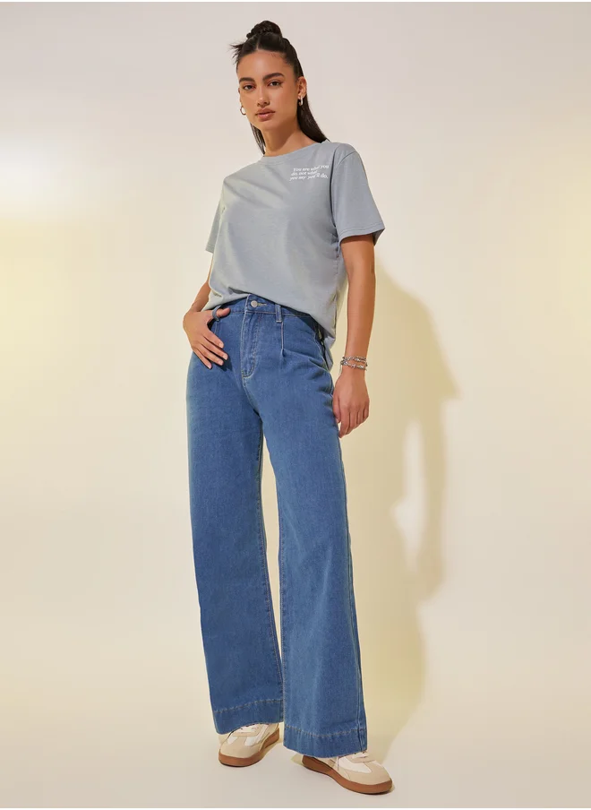 ستايلي Mid Rise Wide Leg Jeans