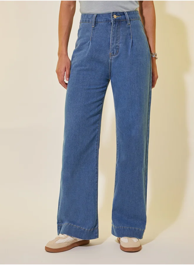 ستايلي Mid Rise Wide Leg Jeans