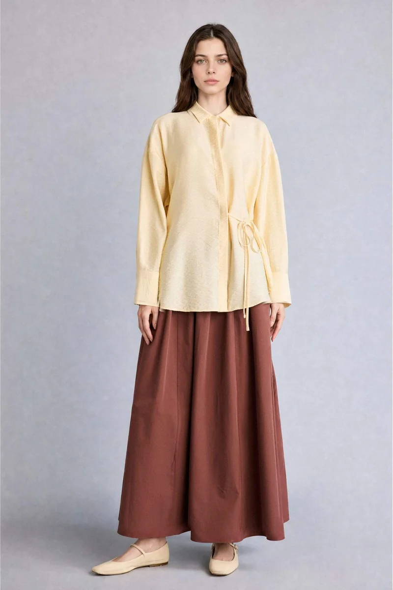 DeFacto Regular Fit Long Sleeve Yellow Tunic