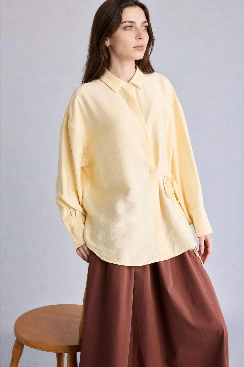 DeFacto Regular Fit Long Sleeve Yellow Tunic