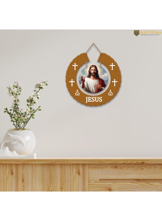 Artvibes Wooden Wall Hanging Decorative Items for Home Decor | Bedroom | Designer Wooden Wall Hanger | Mdf Modern Artwork Decoration for Living Room | Gift Items (WH_9808N) - Image 4