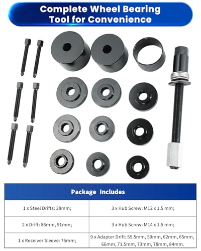 ATPEAM 19pcs Universal Front Wheel Drive Bearing Puller Front Wheel Hub Removal Car Kit Set - Image 5
