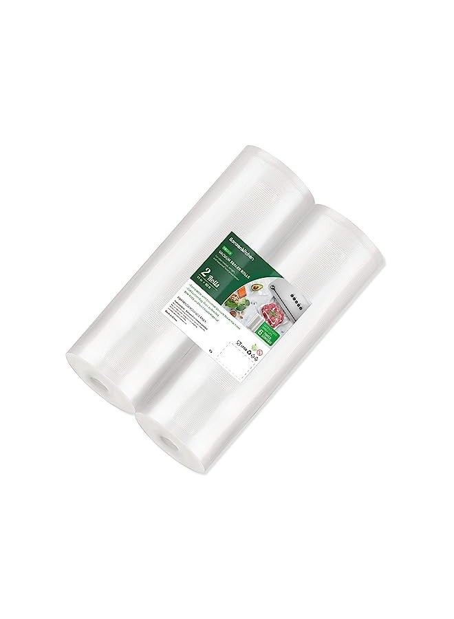 Bonsenkitchen Bonsenkitchen Vacuum Sealer Bags, 11 in x 50 ft Rolls 2 Pack Seal Bags for Food Storage Saver, BPA Free, Commercial Grade Textured Food Roll Bags, Customized Size Bag for Sous Vide Cooking & Meal Prep - Image 1
