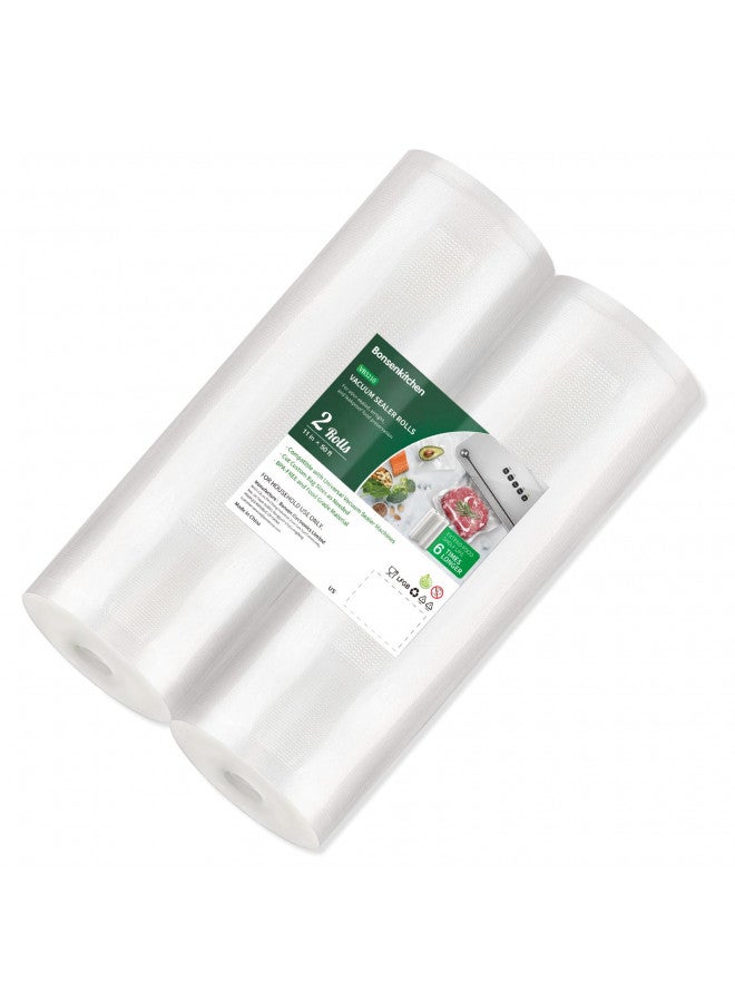 Bonsenkitchen Bonsenkitchen Vacuum Sealer Bags, 11 in x 50 ft Rolls 2 Pack Seal Bags for Food Storage Saver, BPA Free, Commercial Grade Textured Food Roll Bags, Customized Size Bag for Sous Vide Cooking & Meal Prep - Image 2