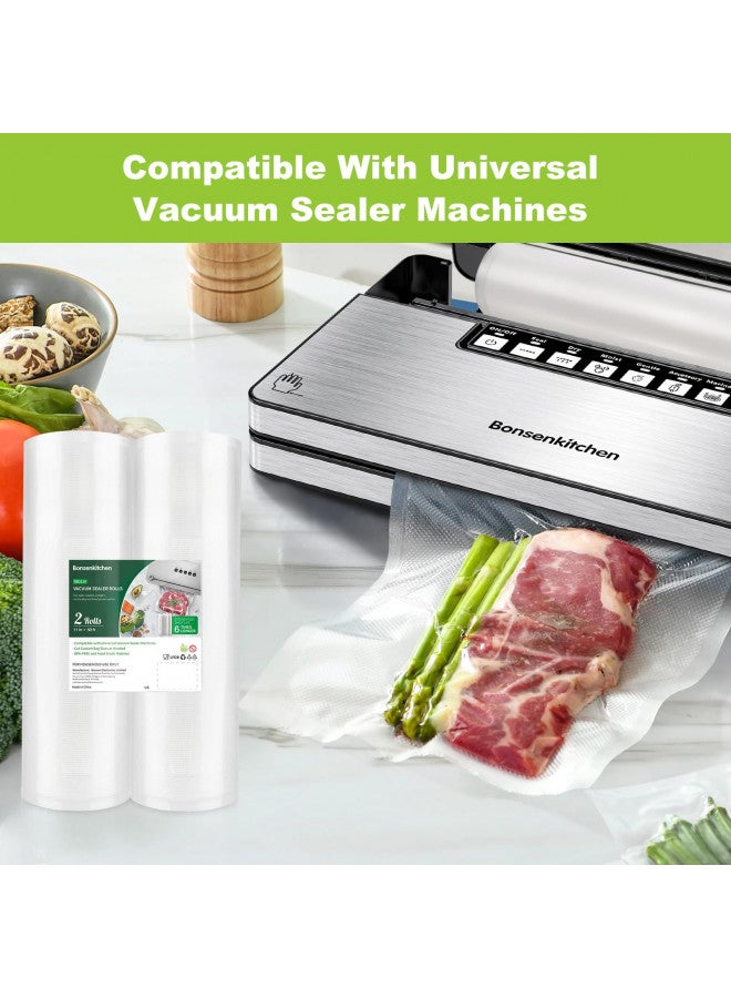 Bonsenkitchen Bonsenkitchen Vacuum Sealer Bags, 11 in x 50 ft Rolls 2 Pack Seal Bags for Food Storage Saver, BPA Free, Commercial Grade Textured Food Roll Bags, Customized Size Bag for Sous Vide Cooking & Meal Prep - Image 3