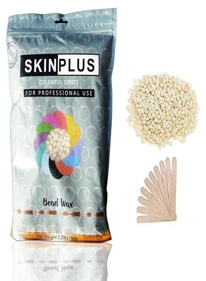 SKINPLUS Hard Beans Wax With Wooden Sticks For Women Full Body Hair Removal Wax (500 G) Multicolor - Image 1