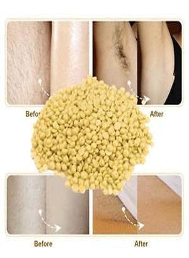 SKINPLUS Hard Beans Wax With Wooden Sticks For Women Full Body Hair Removal Wax (500 G) Multicolor - Image 3