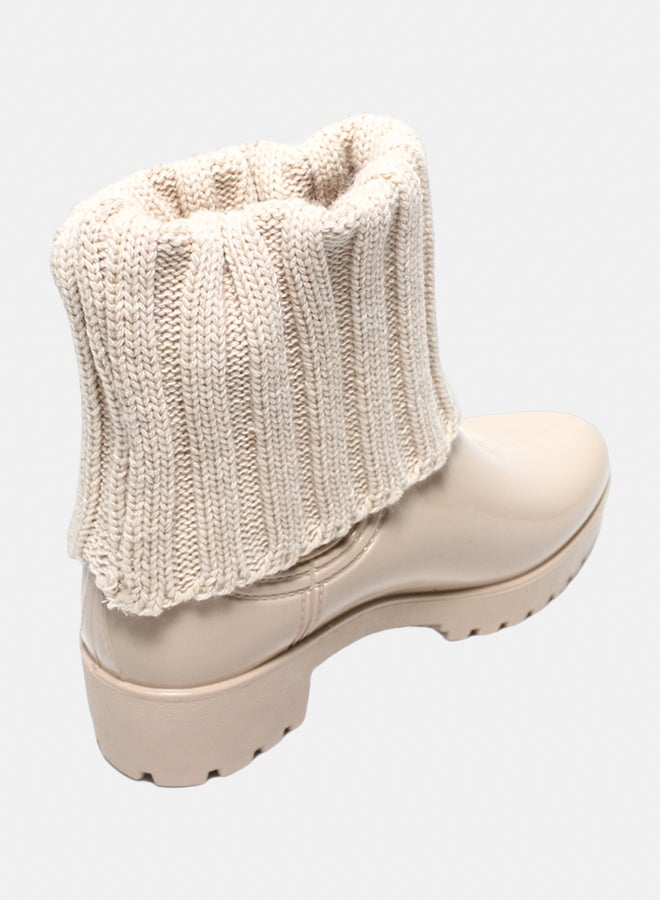 Glitter Women Half-Boots - Beige - Image 4