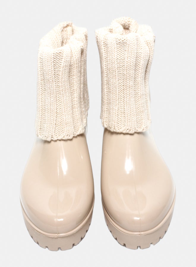 Glitter Women Half-Boots - Beige - Image 3