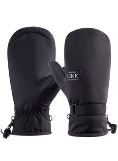 Excefore Waterproof Ski Mittens, Women Lady Winter Thermal 30°F Cold Weather Snow Ski Gloves Fleece Lined Warm For Ladies Mens Skiiing Snowboarding Cycling Hiking Walking Driving, L Size  - Image 1