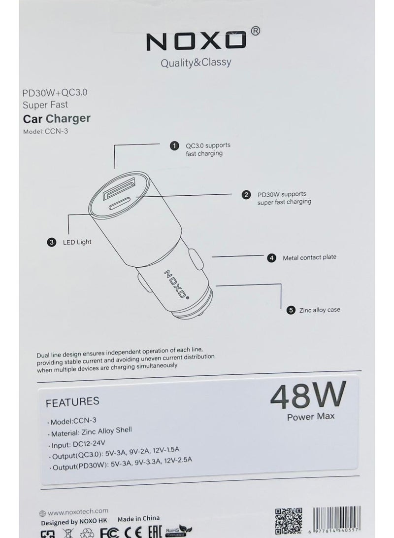 NOXO 48W SUPER FAST CAR CHARGER - Image 2