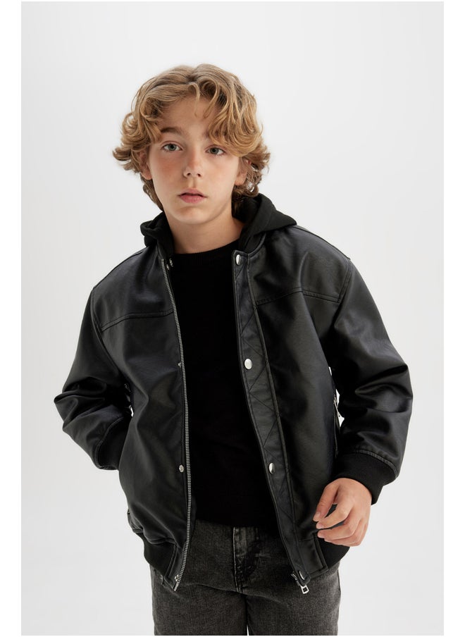 DeFacto Boy Oversize Fit Bomber Long Sleeve Coat  - Image 2