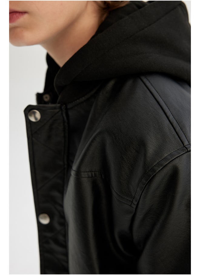 DeFacto Boy Oversize Fit Bomber Long Sleeve Coat  - Image 4