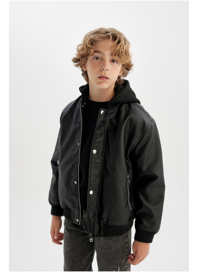DeFacto Boy Oversize Fit Bomber Long Sleeve Coat  - Image 5