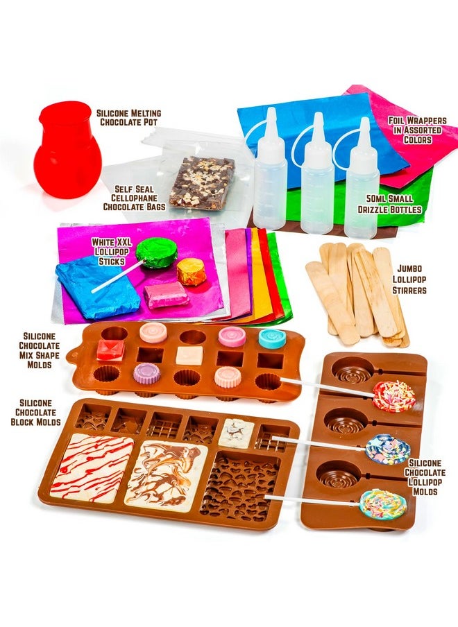 GirlZone - Little Choco Delights Maker Kit, Chocolate Making Kit With Candy Bar Molds, Lolly Sticks, Wrappers For Choco Bar, Ideal Christmas Gift & Thanksgiving Gift For 8+ Year Old Girls - Image 1