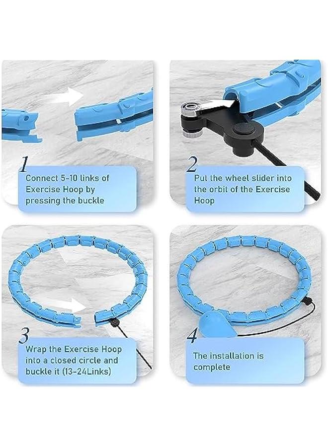 HOOKOR Durku Smart Weighted Fitness Hoop for Adults Weight Loss, Infinity Hoop, 2 in 1 Adomen Fitness Massage Workout Equipment, Great for Adults and Beginners - Image 4