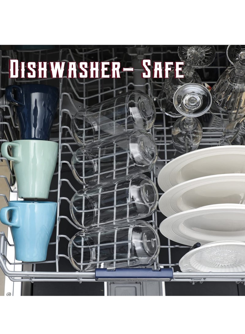 SOLARAE Drinking Glasses with Bamboo Lids and Glass Straw 4pcs Set 16oz Can Shaped Cups Drink Iced Coffee Cute Tumbler Cup Ideal for Brithday Gift - Image 5