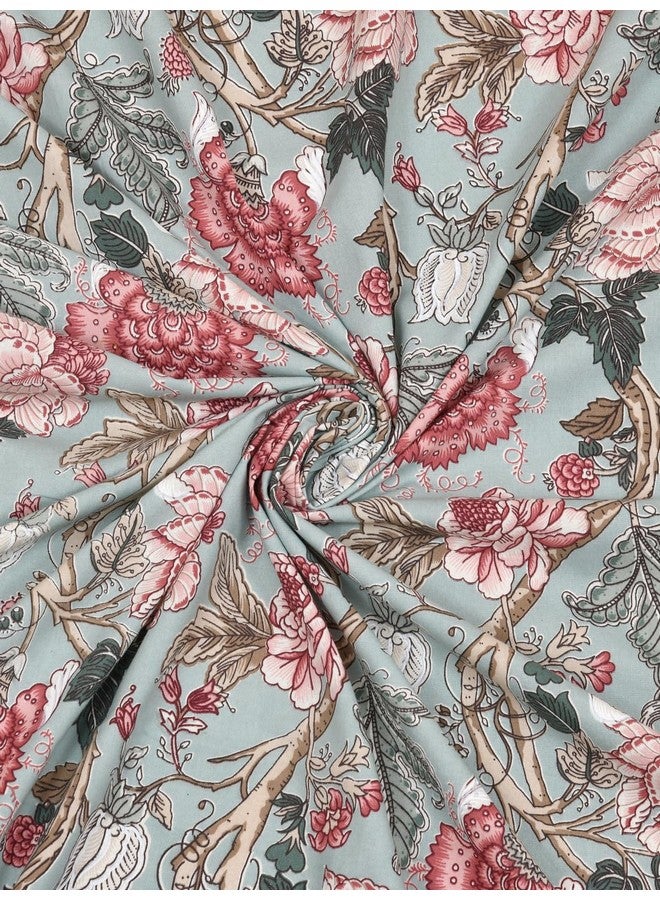 Clasiko 6 Seater Oval Dining Table Cover; 60x90 Inches; Material - Cotton; Pink Maroon Flowers - Image 5