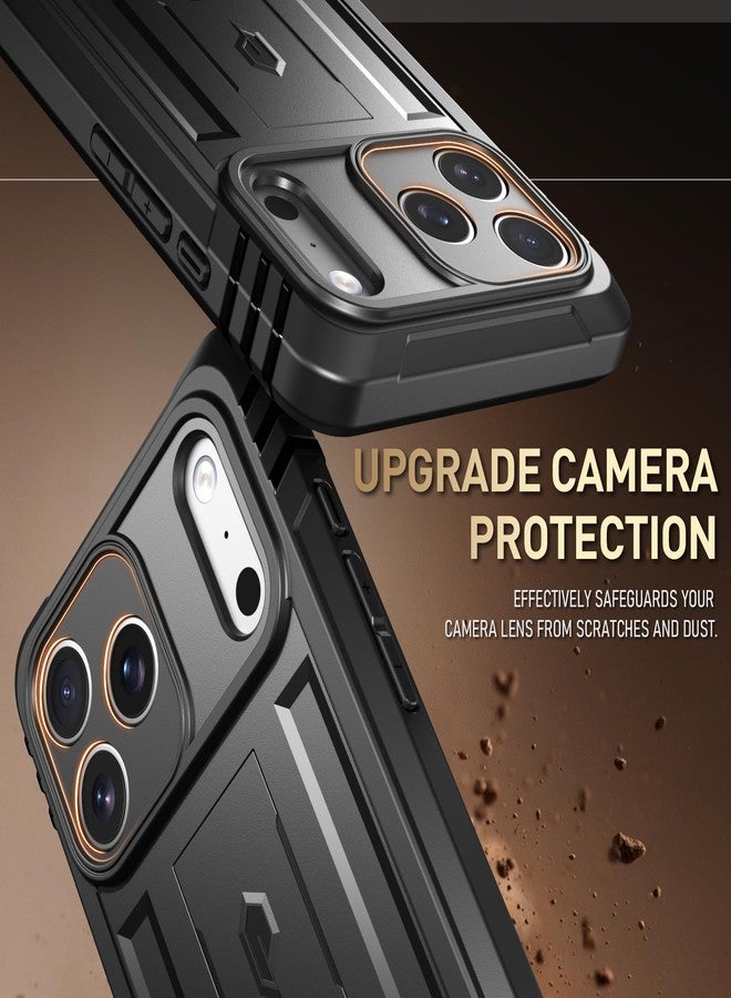 Poetic for iPhone 17 Pro Max Case with Camera Control Capture Button, [Built-in Stand] [Built-in Screen Protector] Full-Body Military Grade Rugged Phone Case for iPhone 17 Pro Max, Black - Image 5