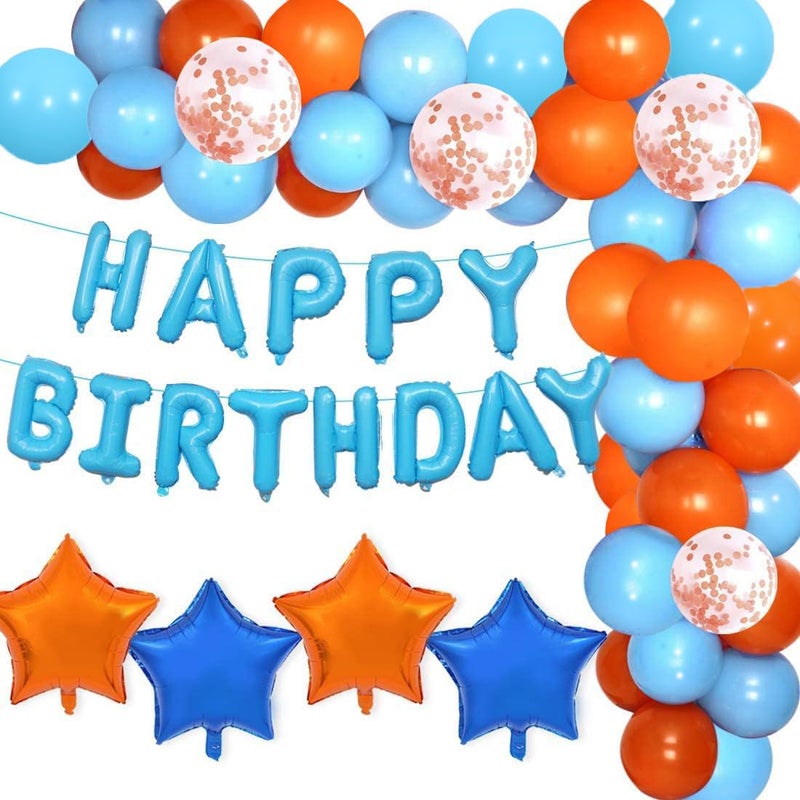 Fangleland 72 Pack Construction Birthday Party Decorations Balloon Garland Arch Kit Happy Birthday Balloon Banner - Image 1