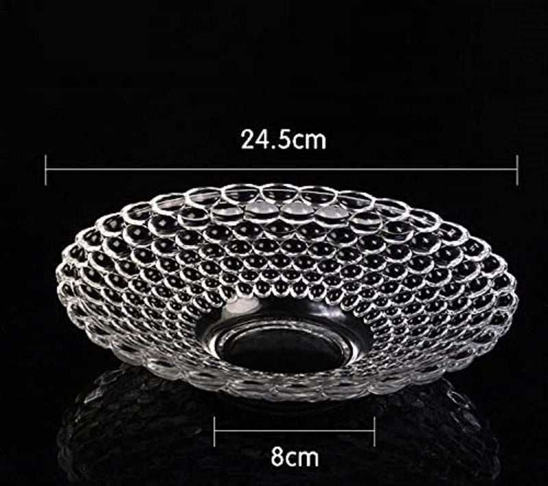 BRUSHFINCH Fruit Plate Bowl Salad Bowl Snack Dessert Plate Wedding Candy Bowl Clear Serving Bowl Decorative Bowl Home Office Multipurpose Tray Crystal EcoFriendly Glass 1 pcs Clear - Image 4