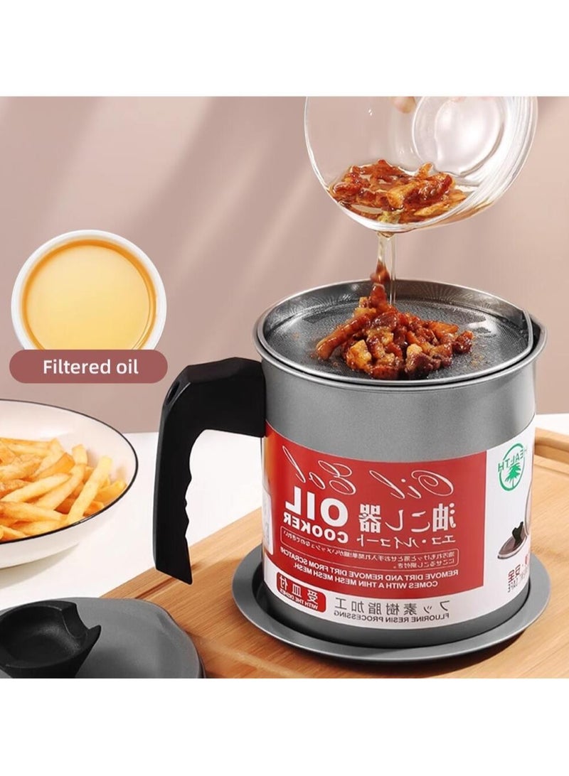 Oil Strainer Filter 1.4L Stainless Steel, Oil Cooker Multicolour - Image 1