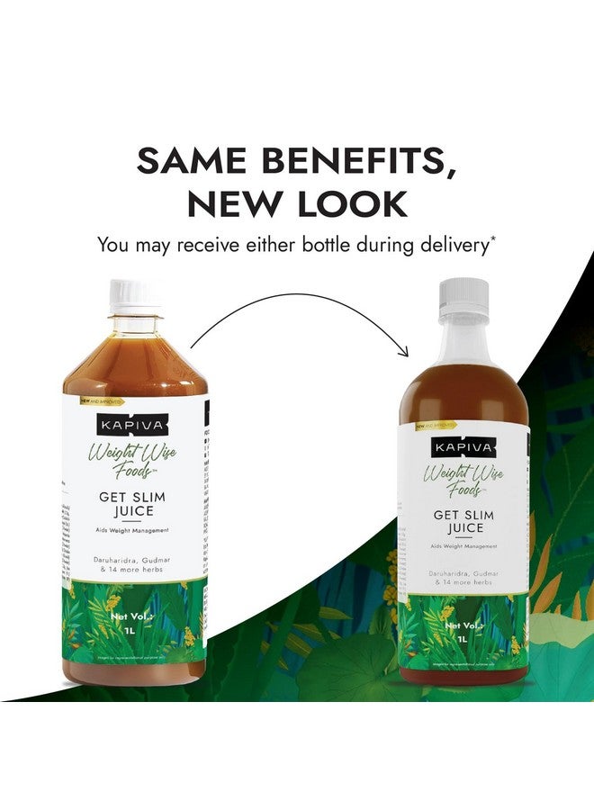 Kapiva عصير كابيفا للحصول على وزن مثالي - إدارة وزن صحية من خلال 12 عشبة هندية تساعد في الأيض والهضم - 1 لتر - Image 2
