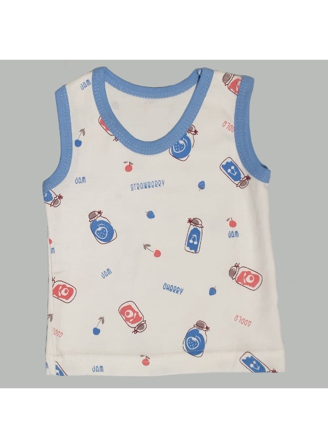 ZAIN GOLDEN Bold Sleeveless T-Shirt and Shorts Set ID2393 (Color: Blue) (Size: 3-6 Months) - Image 2