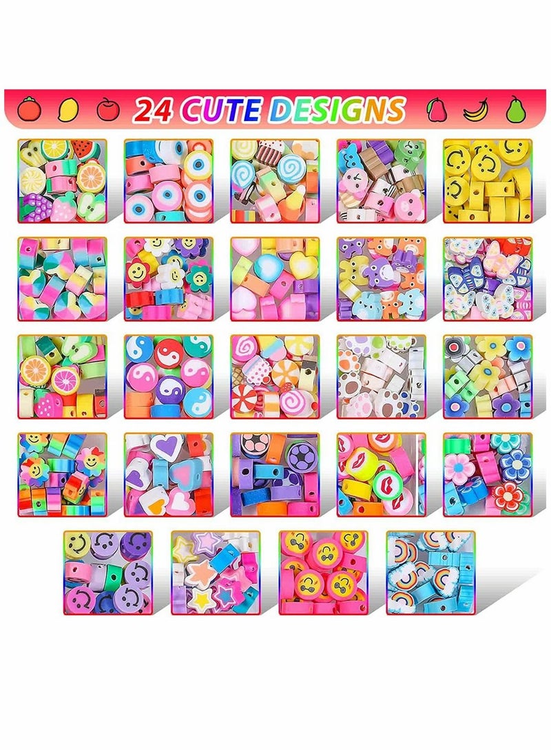 SYOSI DIY Bead Set, 480pcs Children Pop Beads for Making Necklace Bracelet Ring, Art Craft & Jewellery Making Kit for Kids Girls Age 4 5 6 7 8, 24 Types  - Image 2