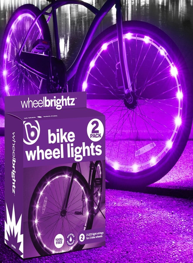 Brightz WheelBrightz 2-Pack Purple LED Bike Wheel Lights - Universal Fit, Water Resistant, 150 Lumen, Spoke Mount, Bike Lighting Parts & Accessories - Image 1