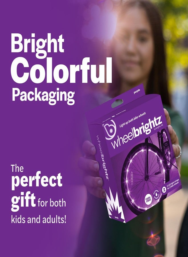 Brightz WheelBrightz 2-Pack Purple LED Bike Wheel Lights - Universal Fit, Water Resistant, 150 Lumen, Spoke Mount, Bike Lighting Parts & Accessories - Image 4