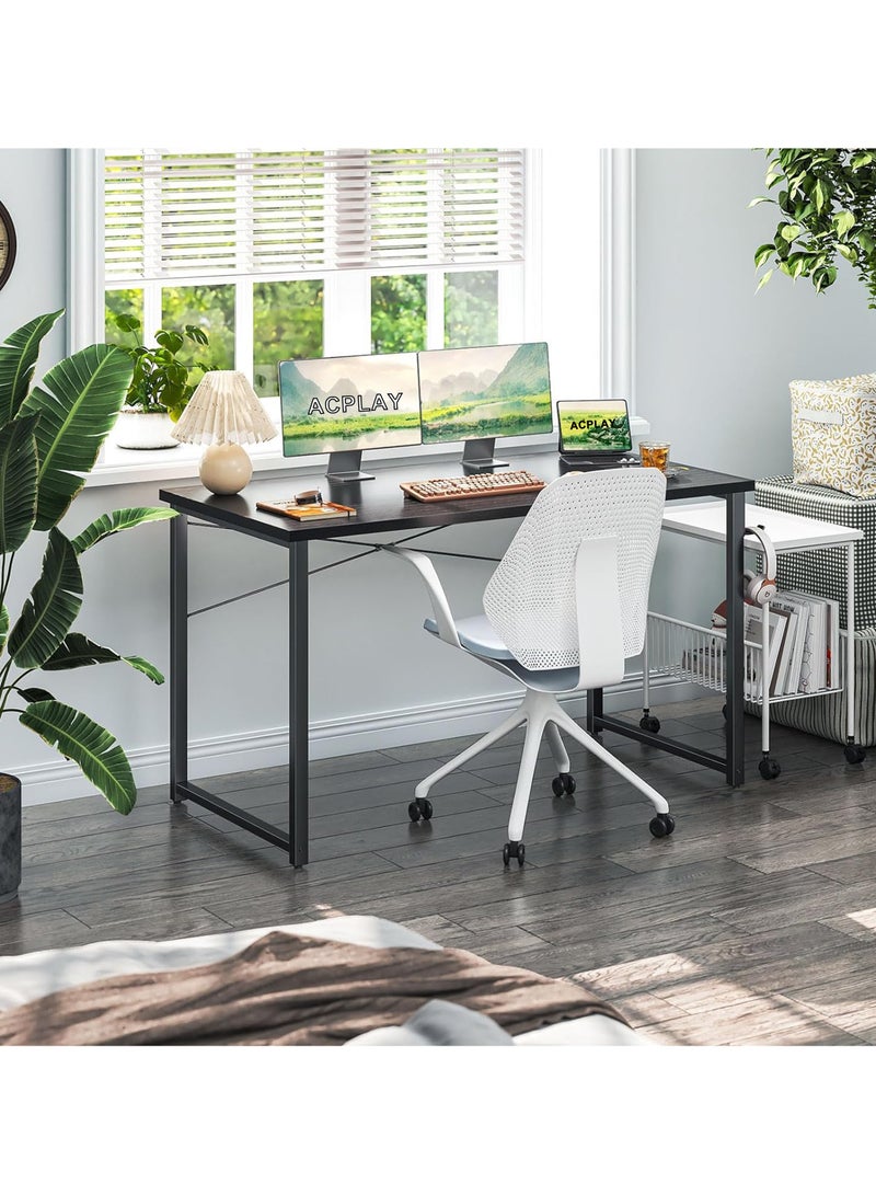 ACPLAY Modern Simple Style 100cm Computer Desk for Home Office and Study, Black Laptop Table with Storage Bag (100 x 48 cm) - Image 2