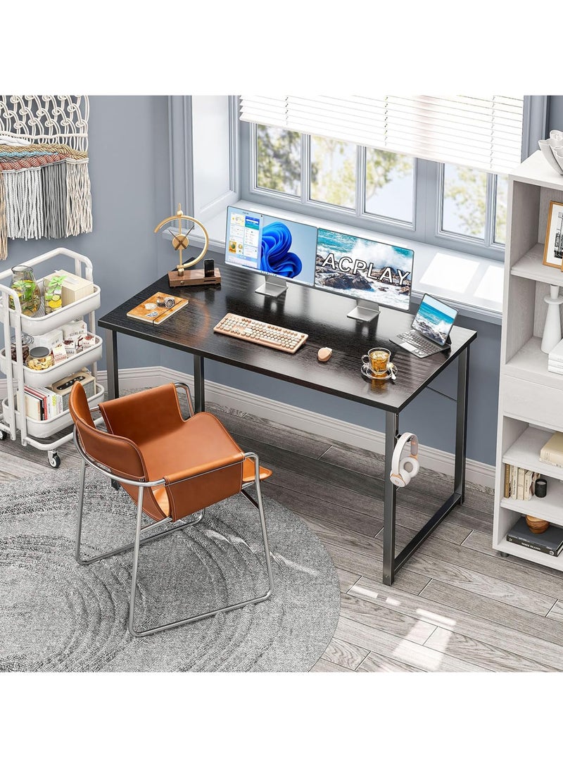 ACPLAY Modern Simple Style 100cm Computer Desk for Home Office and Study, Black Laptop Table with Storage Bag (100 x 48 cm) - Image 3