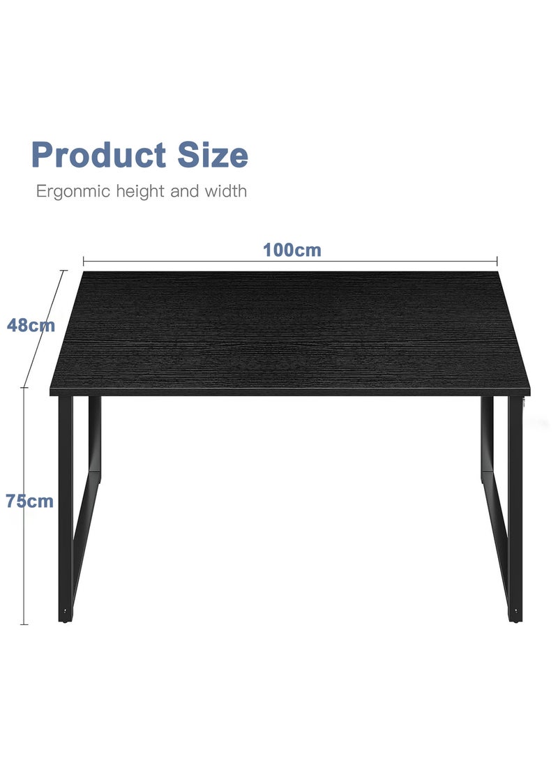 ACPLAY Modern Simple Style 100cm Computer Desk for Home Office and Study, Black Laptop Table with Storage Bag (100 x 48 cm) - Image 5