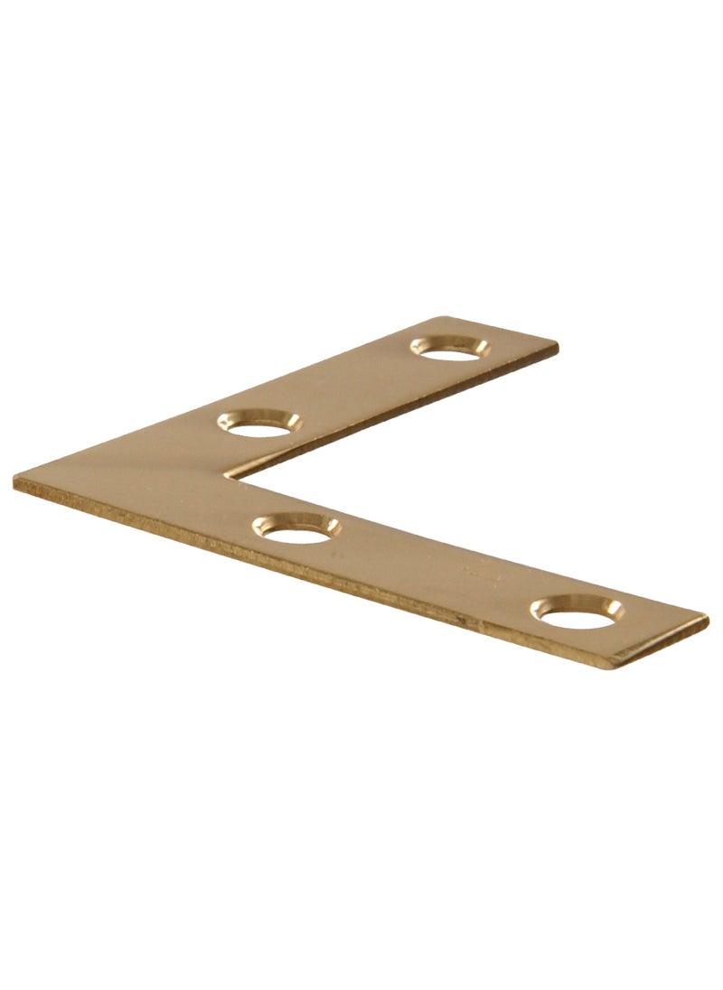 Hillman Hardware Essentials 851101 Flat Corner Brace Iron Bright Brass 2" - 4 Pack  - Image 1