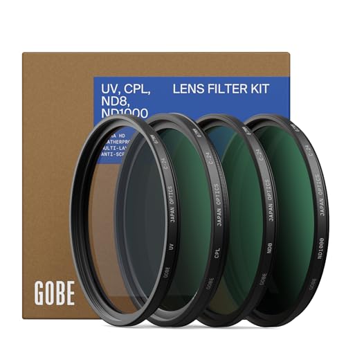 Gobe 72mm UV, Circular Polarizing (CPL), ND8, ND1000 Lens Filter Kit - Image 1