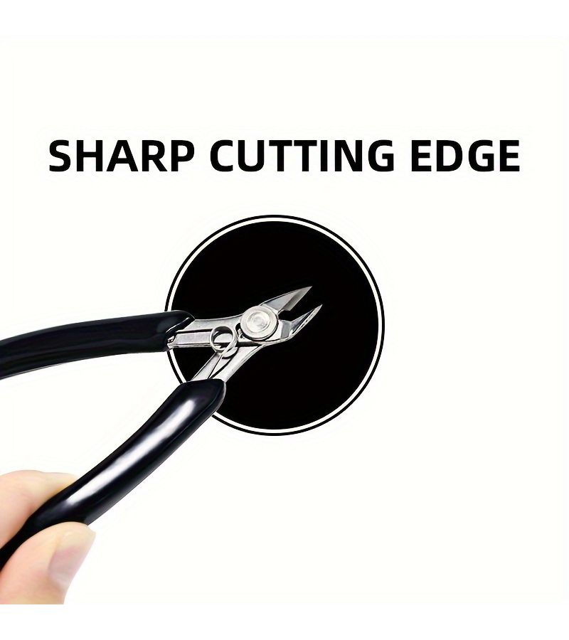 Black Stainless Steel Precision Nippers Snips Durable Wire Cutting Pliers For Construction Repair Disassembly With Neat Knife Sharp Cutting Edge - Image 3
