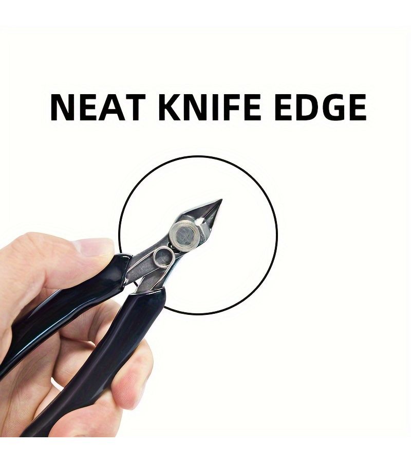 Black Stainless Steel Precision Nippers Snips Durable Wire Cutting Pliers For Construction Repair Disassembly With Neat Knife Sharp Cutting Edge - Image 1