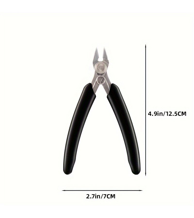 Black Stainless Steel Precision Nippers Snips Durable Wire Cutting Pliers For Construction Repair Disassembly With Neat Knife Sharp Cutting Edge - Image 4