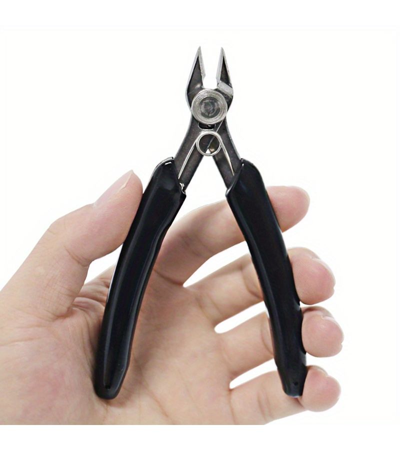 Black Stainless Steel Precision Nippers Snips Durable Wire Cutting Pliers For Construction Repair Disassembly With Neat Knife Sharp Cutting Edge - Image 2