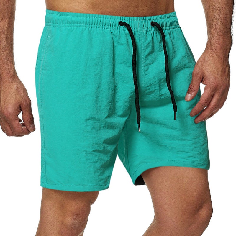 Foreign Trade Amazon 22 Summer Mens Casual Shorts Candy-colored Five-point Pants Mens Ten-color Waterproof Quick-drying Beach Pants Mint green