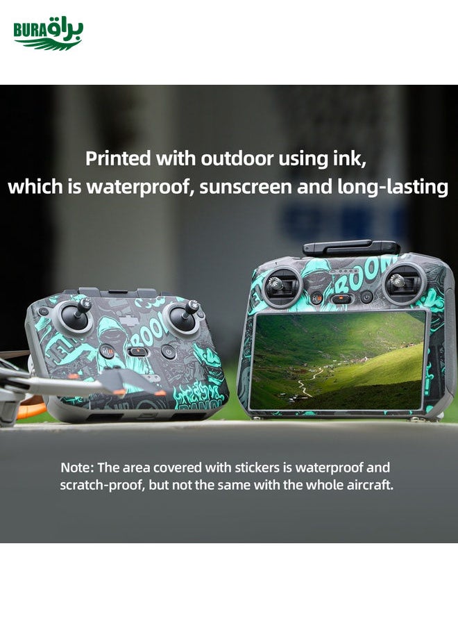 BURAQ - For DJI Mini 4 Pro / RC 2 Drone Body Remote Control Protective Sticker(Green Hat Man) - Image 1