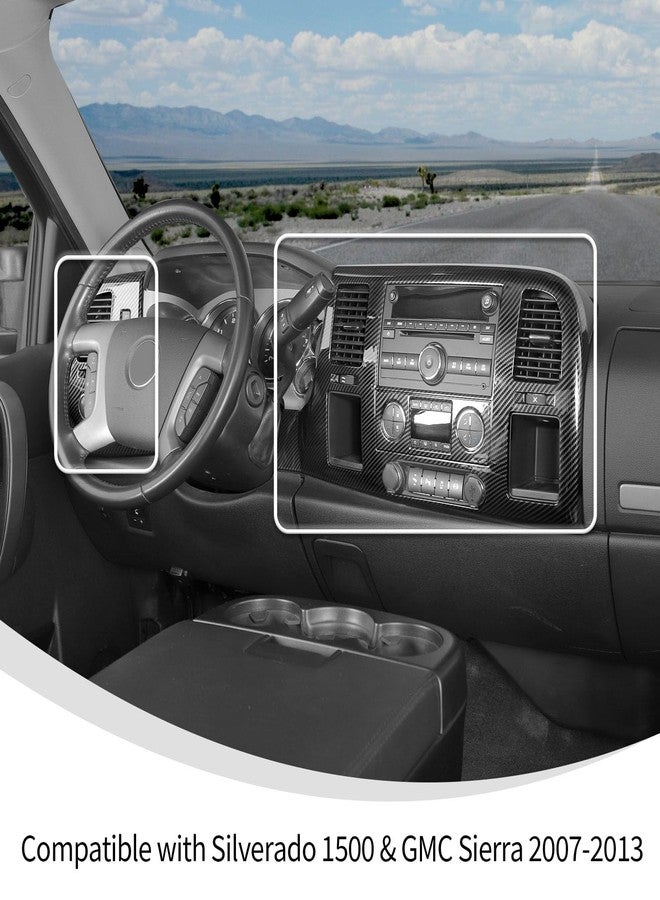 Linskip Dashboard Air Vent Covers Compatible with Silverado 1500 & GMC Sierra 2007-2013, Climate Control Accent Trim, Interior Accessories(Black Carbon) - Image 4