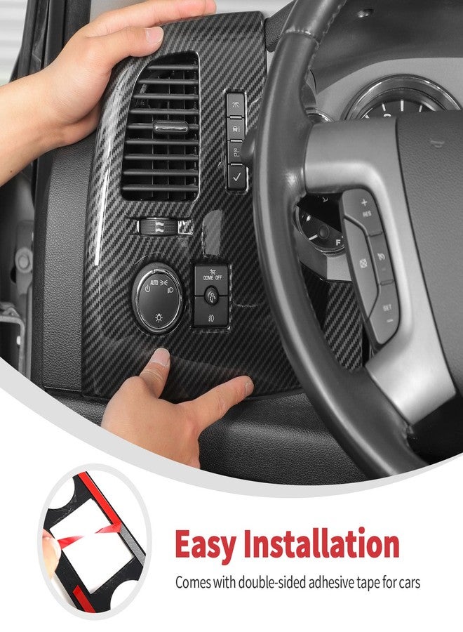 Linskip Dashboard Air Vent Covers Compatible with Silverado 1500 & GMC Sierra 2007-2013, Climate Control Accent Trim, Interior Accessories(Black Carbon) - Image 5