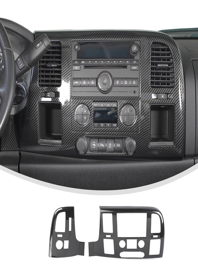 Linskip Dashboard Air Vent Covers Compatible with Silverado 1500 & GMC Sierra 2007-2013, Climate Control Accent Trim, Interior Accessories(Black Carbon) - Image 1