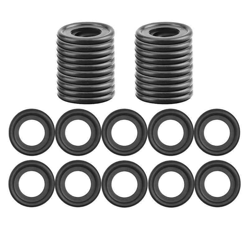 FANHAY 30pcs M12 Oil Drain Plug Gaskets Rubber Crush Black Washer Seals Engine Pan for ChevyFordBuickCadillacGMCHummerOldsmobilePontiacSaturn OEM Fits GM 19752021 0971191 3536966 12616850 - Image 3