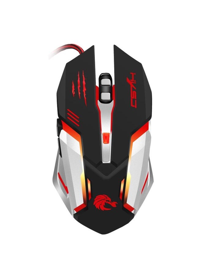 BURAQ HXSJ S100 6 Keys Colorful Luminous Wired Gaming Mouse  - Image 1