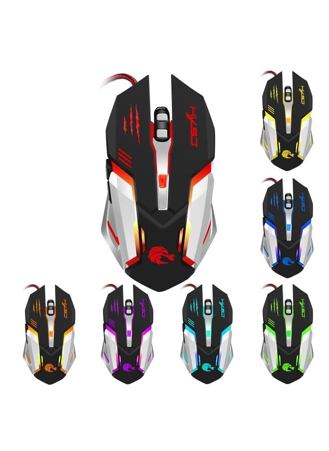 BURAQ HXSJ S100 6 Keys Colorful Luminous Wired Gaming Mouse  - Image 2