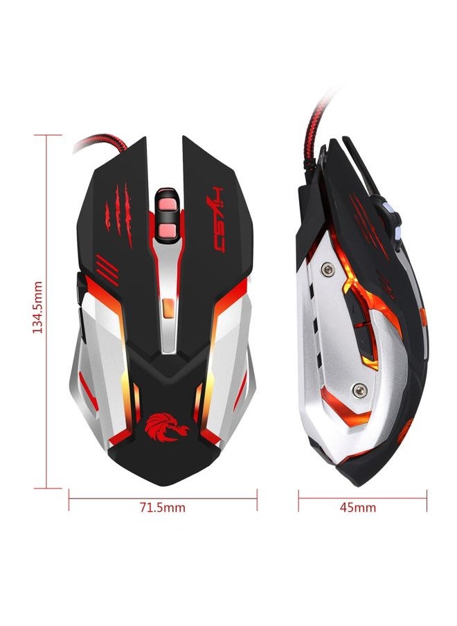 BURAQ HXSJ S100 6 Keys Colorful Luminous Wired Gaming Mouse  - Image 3