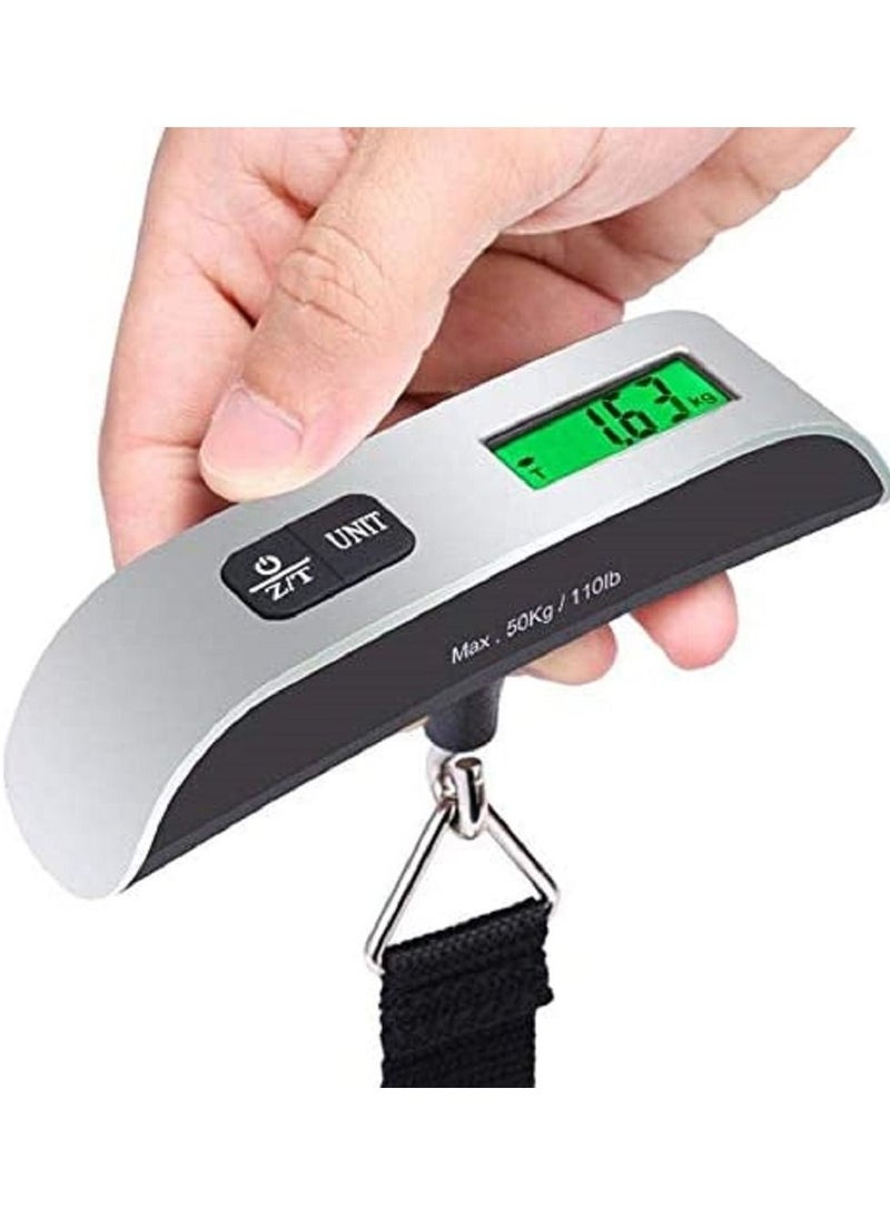 Mini Portable Hanging LCD Digital Weight Scale Black Silver  - Image 1